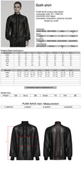 WY-1786CCM Gothic Shirts Black Embroidered Victorian Style Ruffled Collar