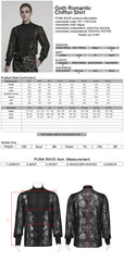 WY-1787CCM Elegant Sheer Lace Button-Up Gothic Shirt with High Collar