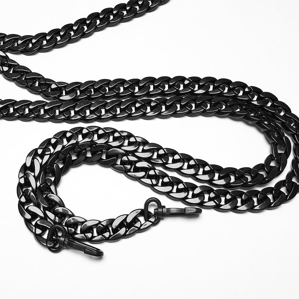 WY-1788XDM Edgy Black Chain-Ring Punk Jackets Unique Cropped Design