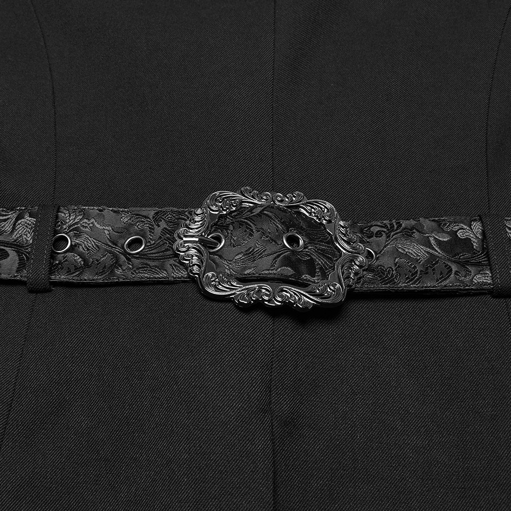 WY-1789LDM Gothic Coat Dark Victorian Brocade Jacket Menswear Tailored Design