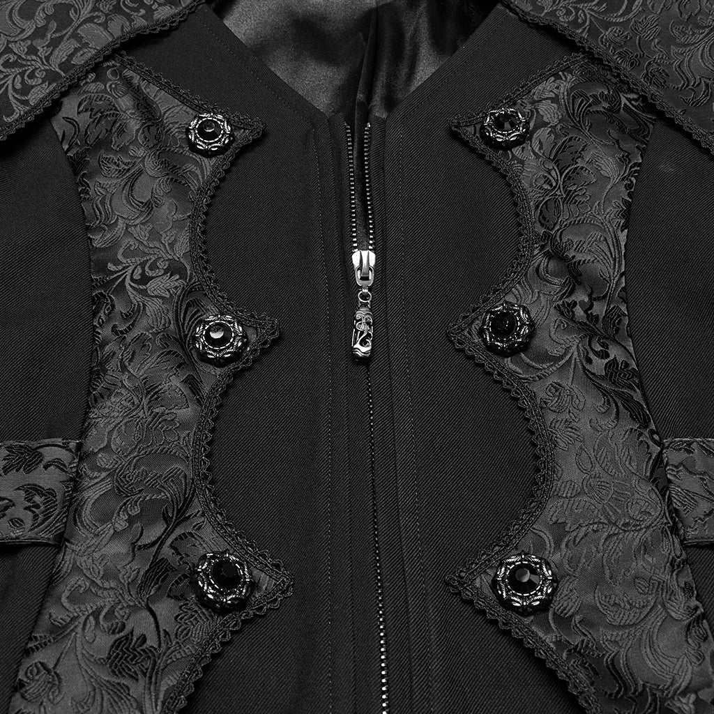WY-1789LDM Gothic Coat Dark Victorian Brocade Jacket Menswear Tailored Design