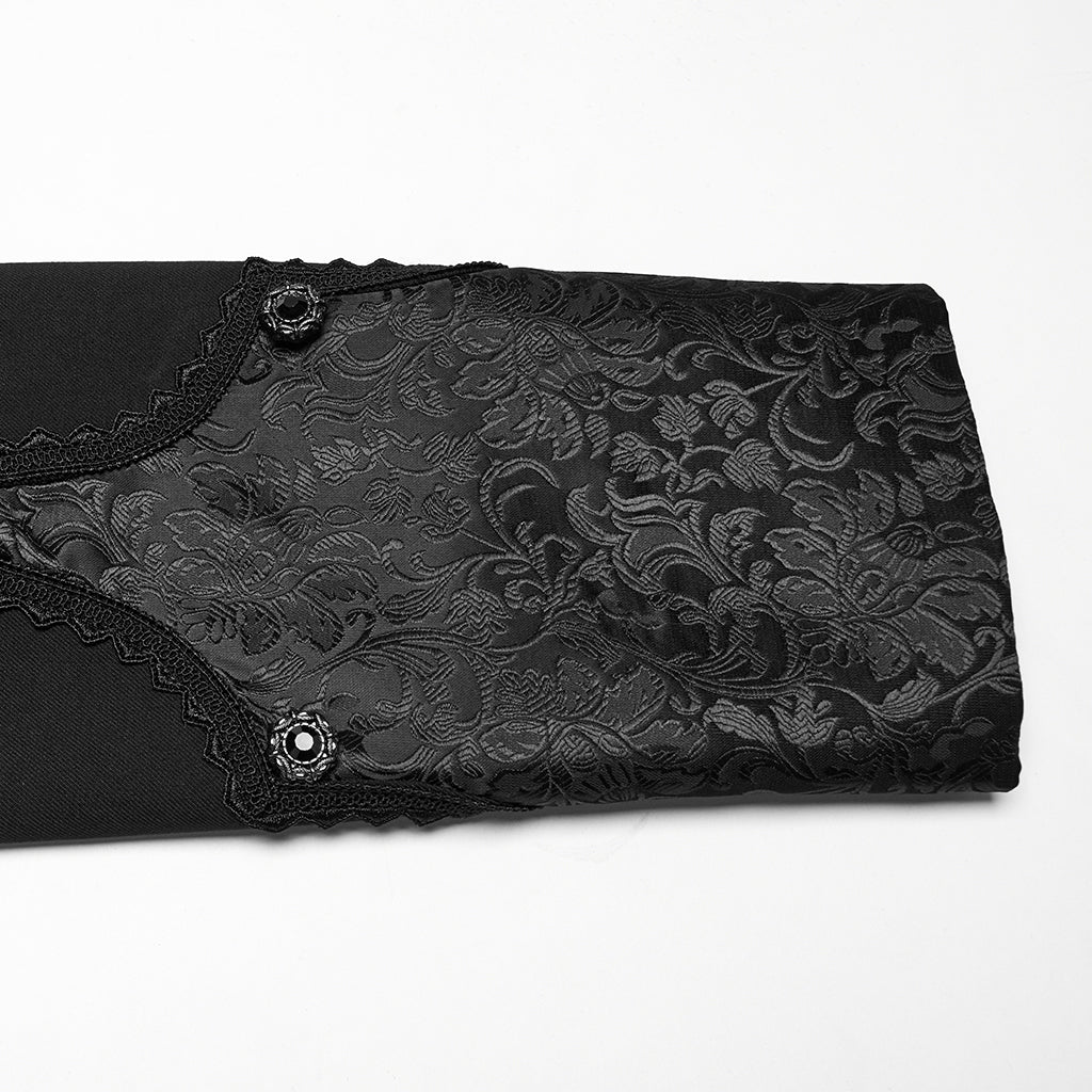 WY-1789LDM Gothic Coat Dark Victorian Brocade Jacket Menswear Tailored Design