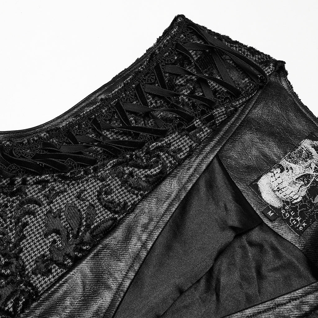 WY-1793MJM Mens Gothic Vest Embroidered Lace Button Up Vintage Style