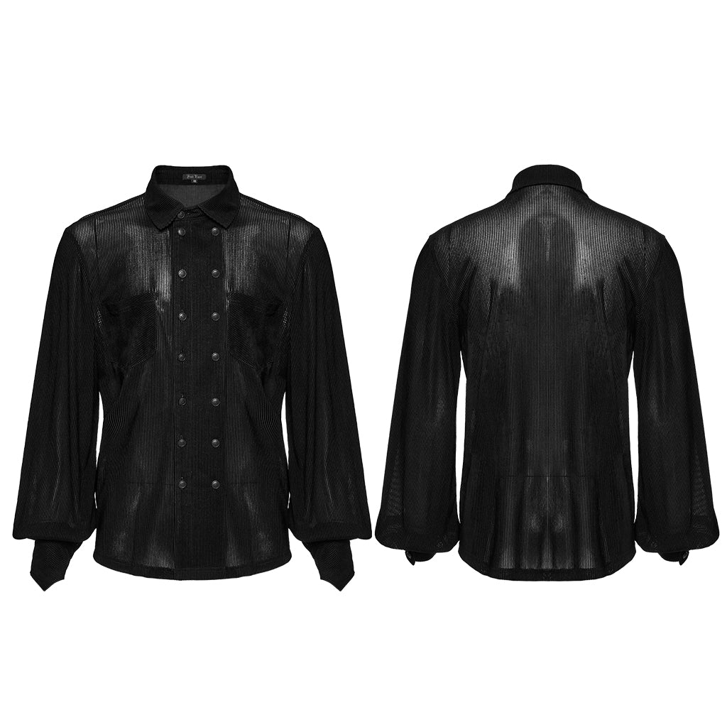 WY-1794CCM Mens Gothic Velvet Double Breasted Burgundy Shirt Trendy