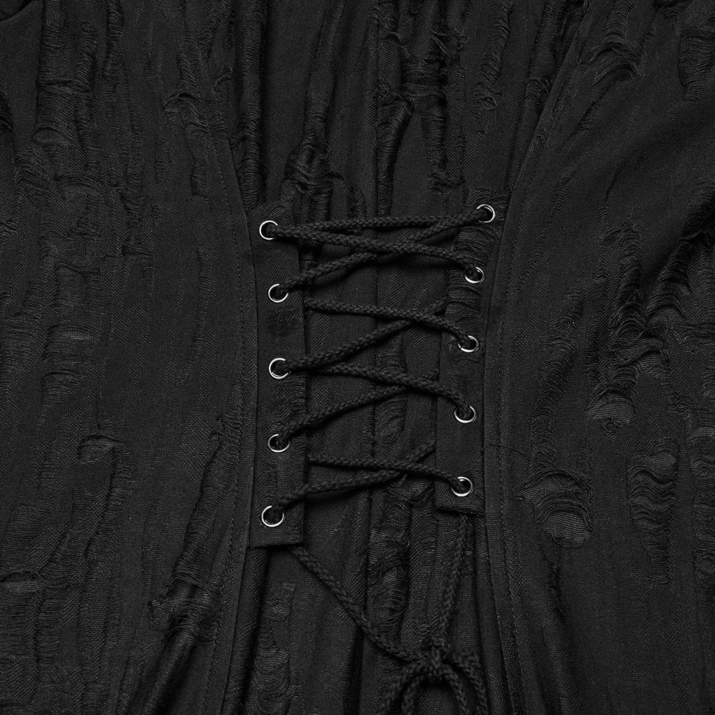 WY-1795XCM Mens Gothic Jacket Hooded Long Trench Coat with Chains