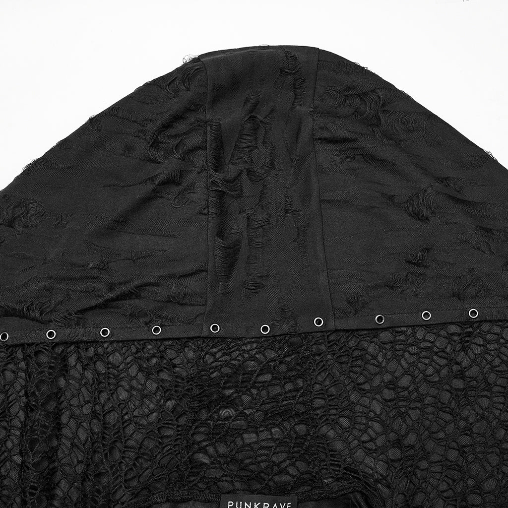 WY-1795XCM Mens Gothic Jacket Hooded Long Trench Coat with Chains