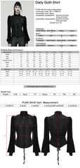 WY-1798CCF Velvet Victorian Lace Gothic Shirt Puff Sleeve Black