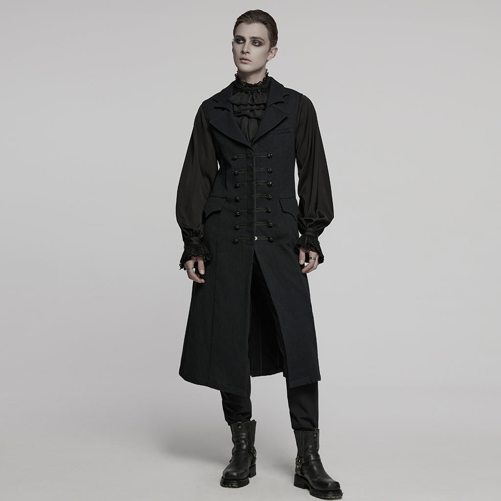 WY-1799MJM Gothic Vest Long Tailcoat Sleek Dark Victorian Design