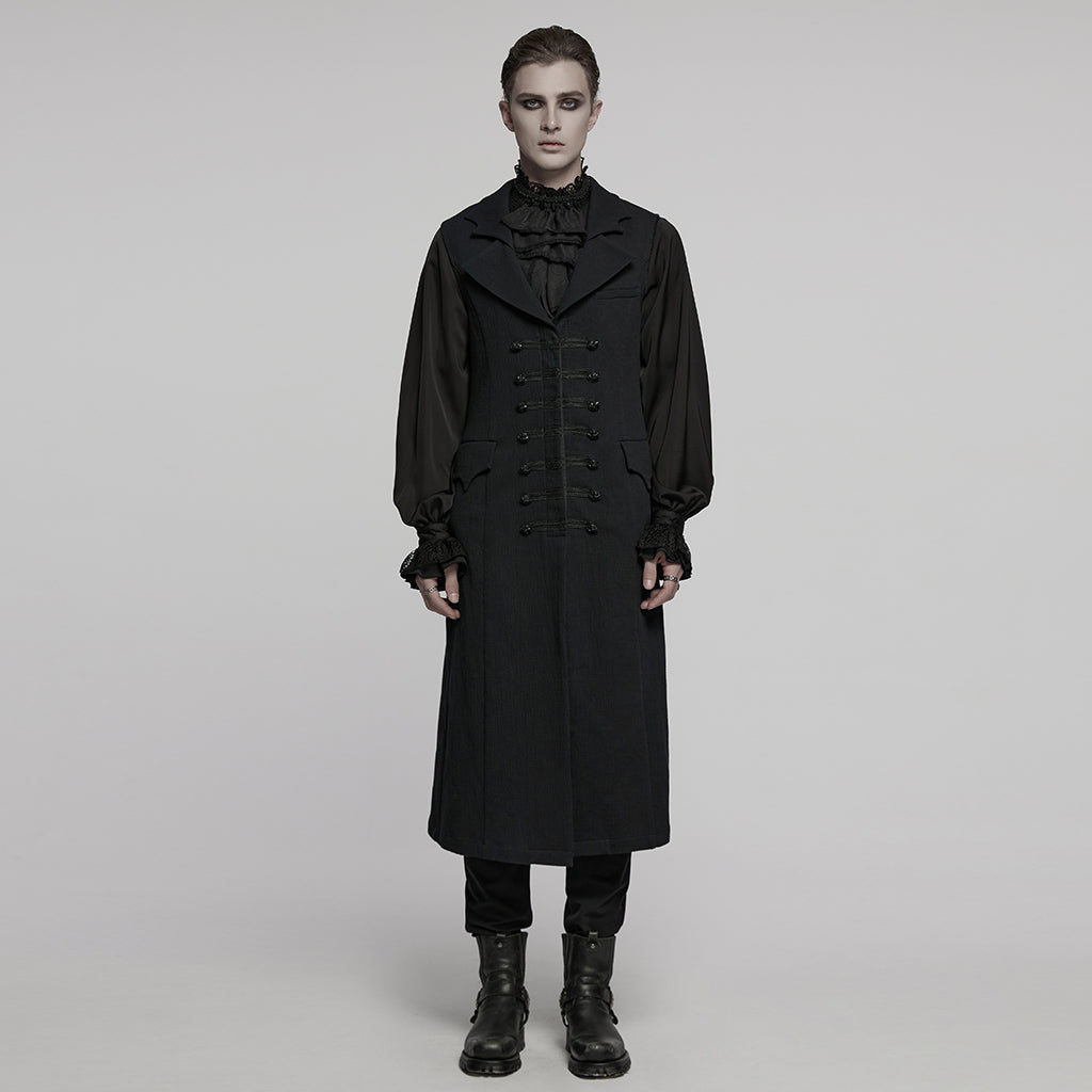 WY-1799MJM Gothic Vest Long Tailcoat Sleek Dark Victorian Design