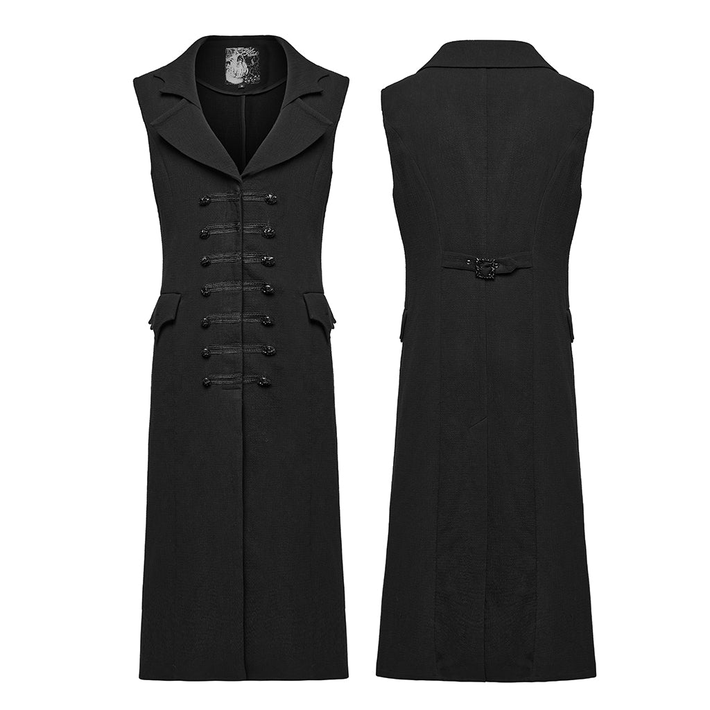 WY-1799MJM Gothic Vest Long Tailcoat Sleek Dark Victorian Design