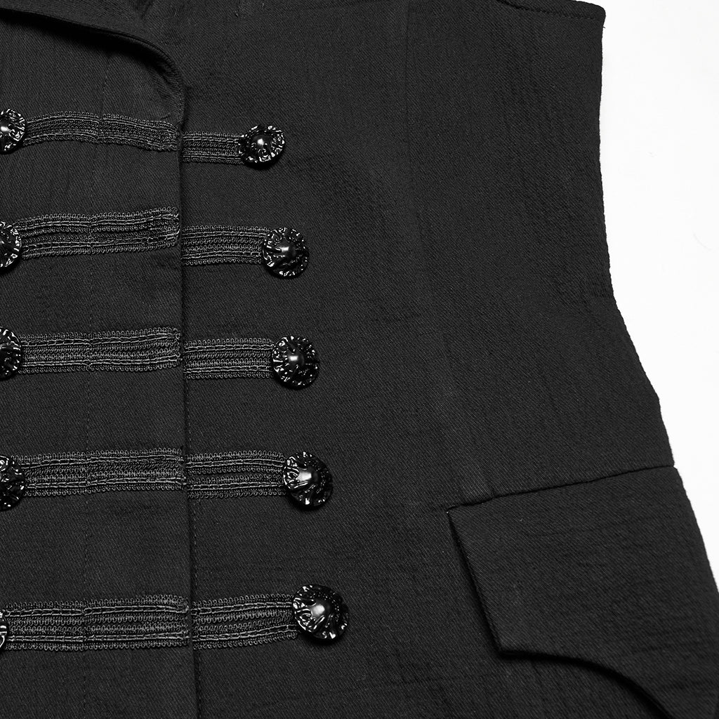WY-1799MJM Gothic Vest Long Tailcoat Sleek Dark Victorian Design