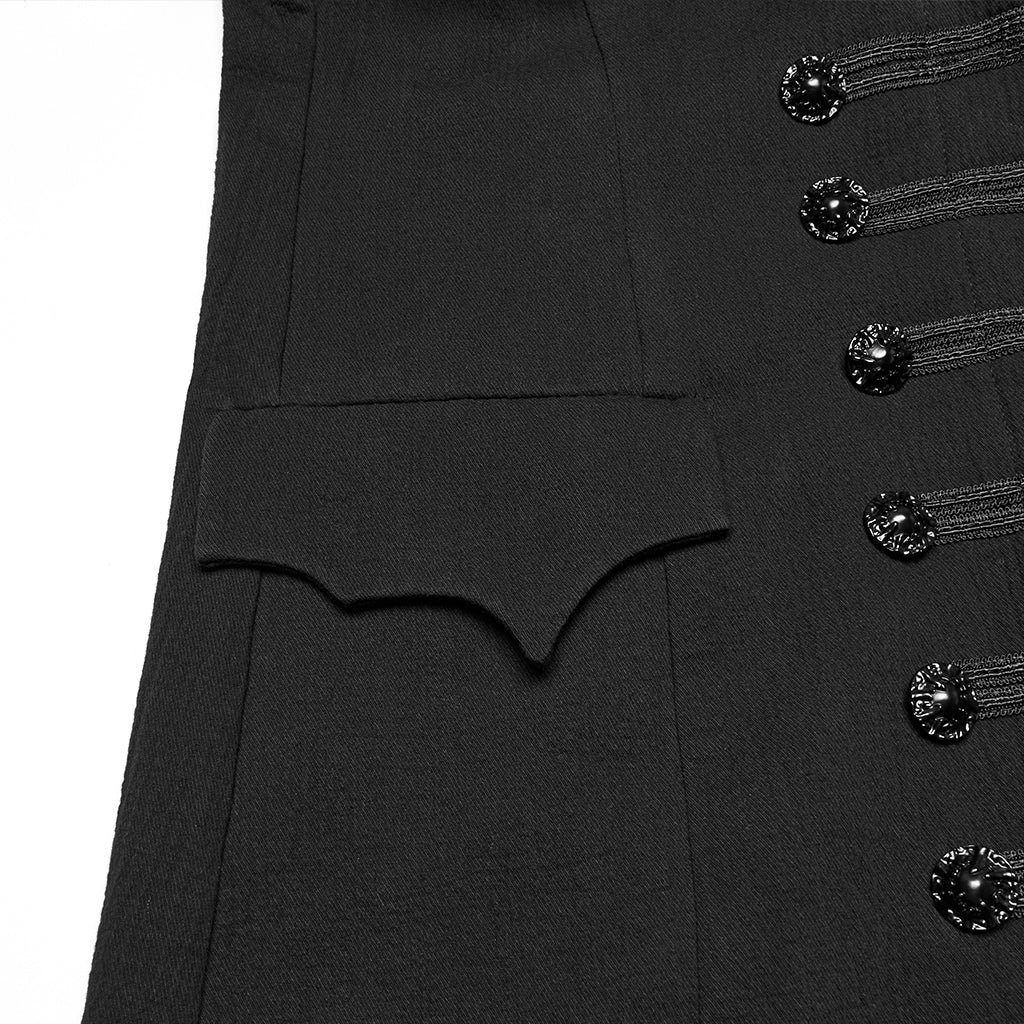 WY-1799MJM Gothic Vest Long Tailcoat Sleek Dark Victorian Design