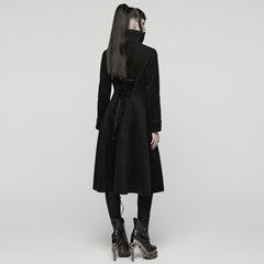 WY-1817ECF Gothic Coat Women Victorian High Collar Long Black Overcoat