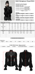 WY-1819CCF Elegant Black Velvet Lace-Up Gothic Shirt Top