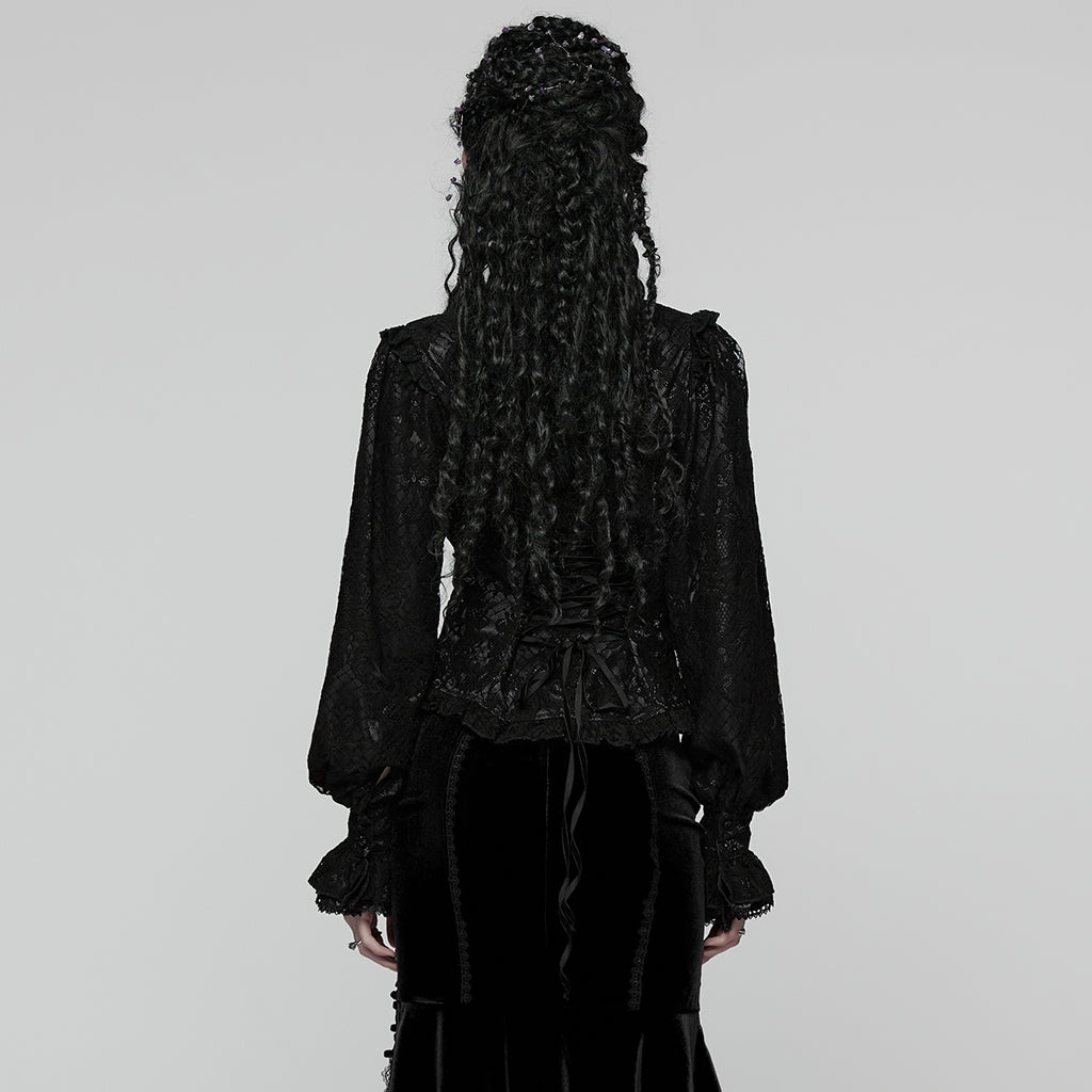 WY-1820CCF Victorian Gothic Shirt Lace Ruffled Corset Design