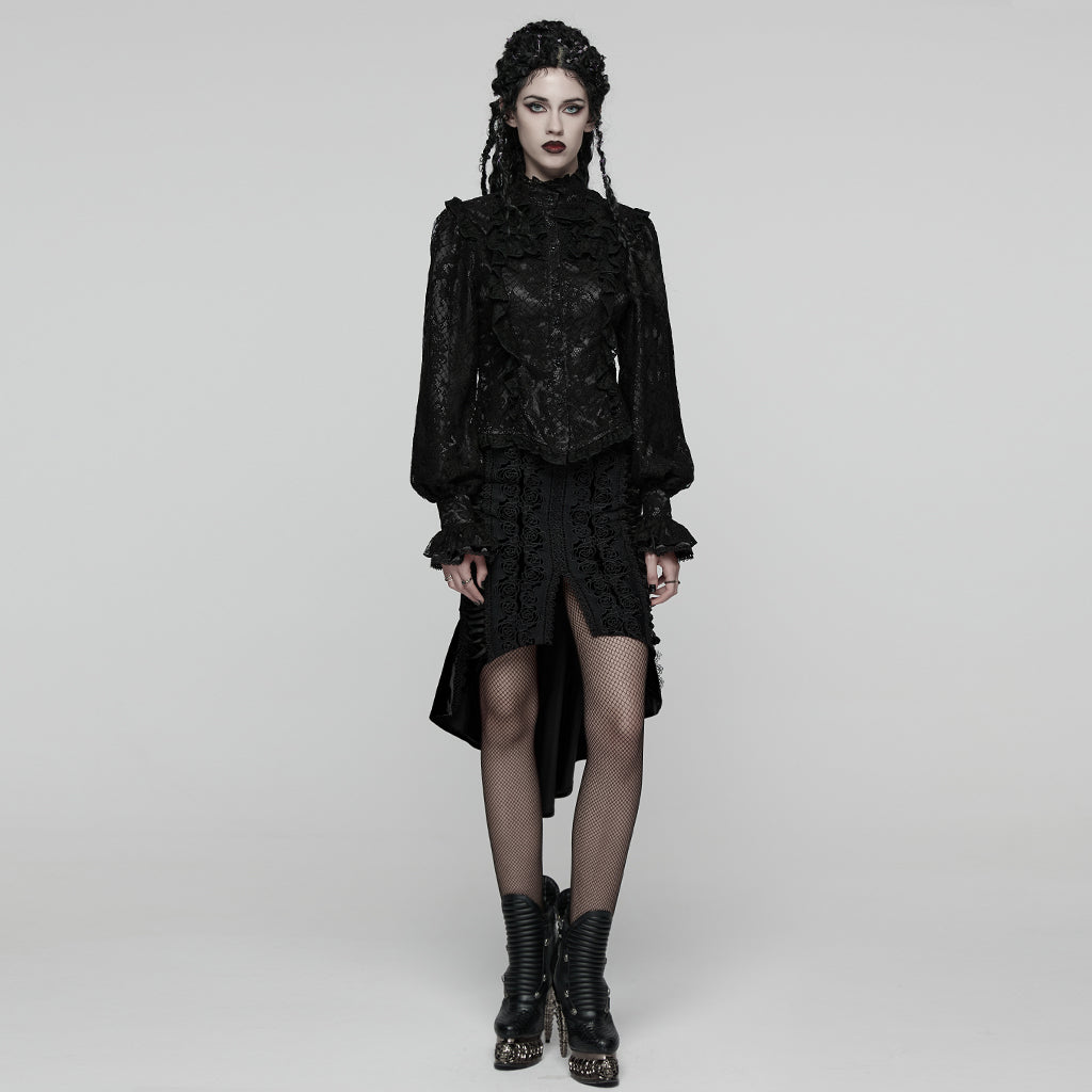 WY-1820CCF Victorian Gothic Shirt Lace Ruffled Corset Design