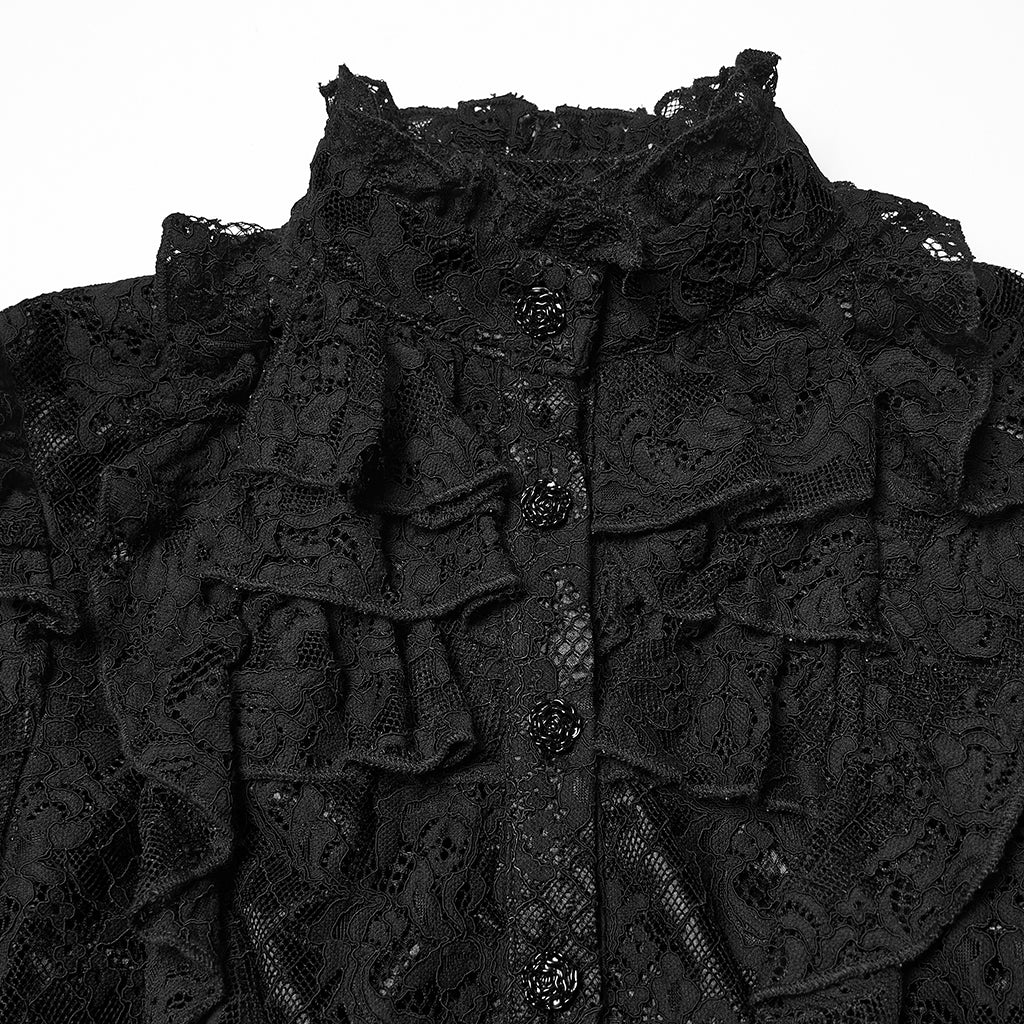 WY-1820CCF Victorian Gothic Shirt Lace Ruffled Corset Design