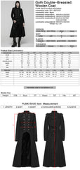 WY-1827XCF Womens Long Black Gothic Coat Victorian Military Style Jacket