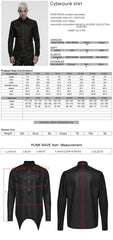 WY-1857CCM Edgy Rivet Long Sleeve Black Punk Shirts Design