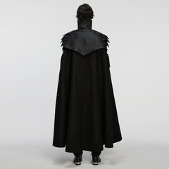 WY-1858DPM Gothic Coat Mens Dark Steampunk Cape with High Collar Design