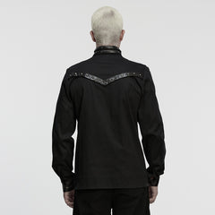 WY-1873CCM Edgy Punk Shirts with Buckle Strap Details Gothic Style