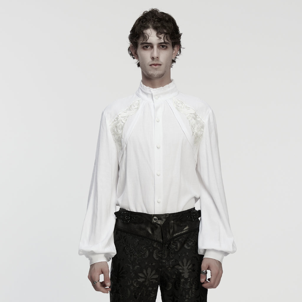 WY-1875CCM Elegant Victorian Gothic Shirts with Intricate Embroidered Details