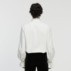 WY-1883CCM Gothic Shirts Vintage White Ruffled Long Sleeve Embroidered Buttons