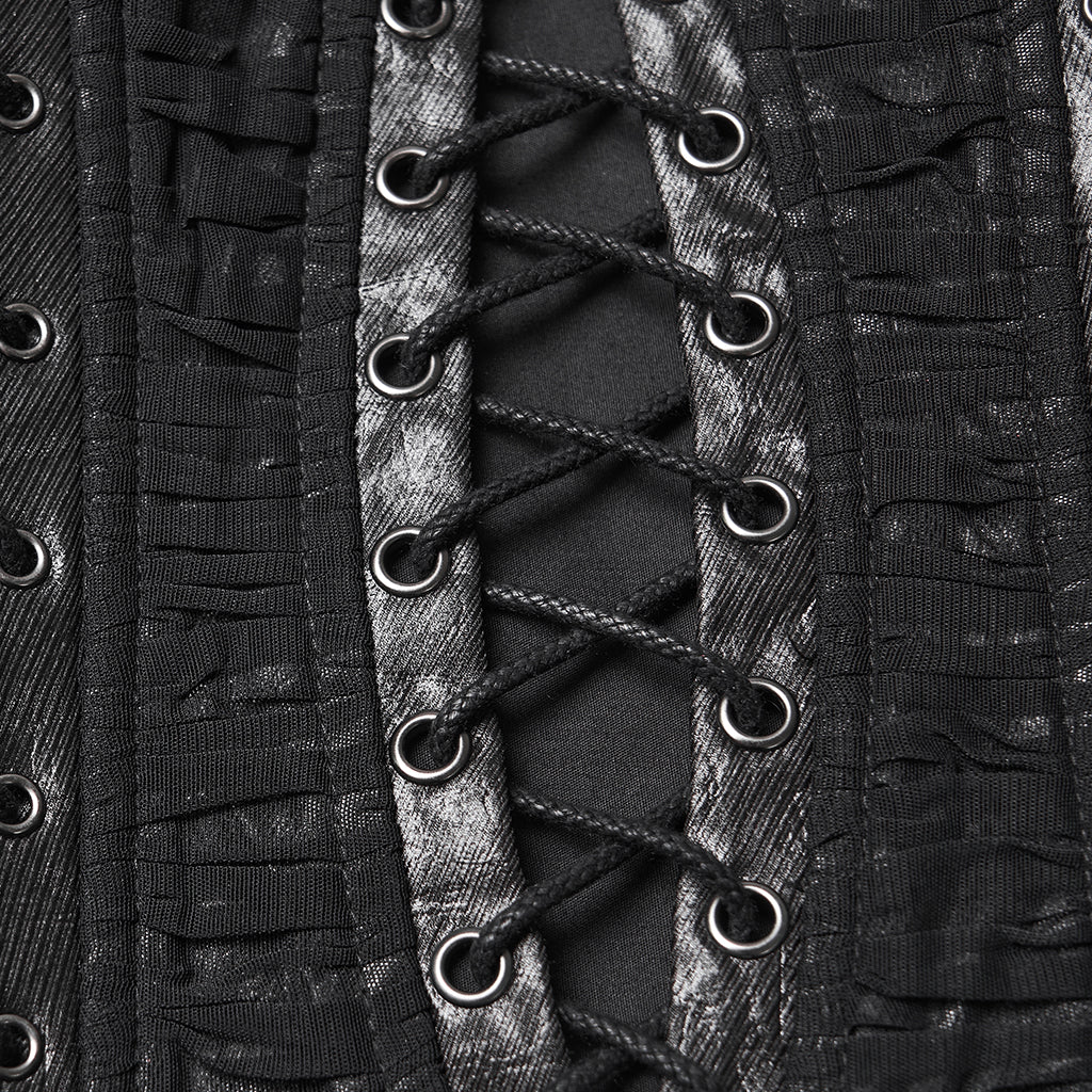 WY-1905SYF Edgy Lace-Up Punk Corset with Gothic Strap Design