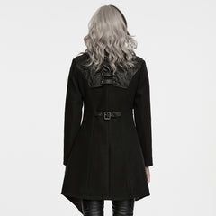 WY-1973XCF Mens Gothic Asymmetric Trench Punk Jacket with Lace Corset Design