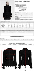 WY-1987CCF Elegant Black Lace Gothic Shirt with Lace Cuffs Design