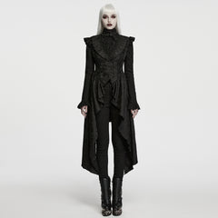 WY-1988MJF Victorian Lace Ruffle Gothic Vest with High Low Hem