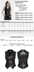 WY-1989MJF Studded Black Leather Punk Vests with Buckle Front Design