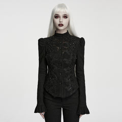 WY-1990CCF Victorian Lace Embroidered Gothic Shirts Long Sleeve Top