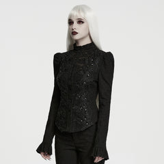 WY-1990CCF Victorian Lace Embroidered Gothic Shirts Long Sleeve Top