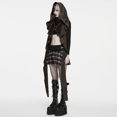 WY-1991MJ Female Top Gothic Skirt Plaid Mini Dark Aesthetic Punk Fashion Style