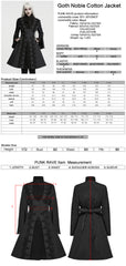 WY-2012MCF Women s High Collar Black Embroidered Long Gothic Coat