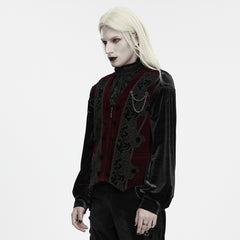 WY-2033MJM Gothic Vest with Velvet Brocade and Chain Detail