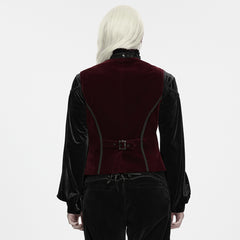 WY-2033MJM Gothic Vest with Velvet Brocade and Chain Detail