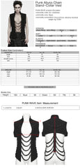 WY-2040MJM Men s Chain Embellished Gothic Punk Vests with Cutout Design