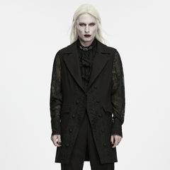 WY-2042MJM Gothic Vest with Lace Overlay and Sheer Sleeves