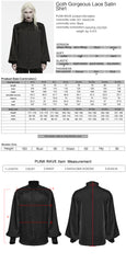 WY-2044CCM Black Gothic Shirts with Lace Shoulder Detail and Button Front Hem