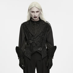 WY-2046MJM Regal Double Breasted Gothic Vest with Brocade and Buckle Details