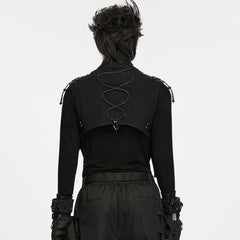 WY-2048MJM Gothic Buckle Harness Punk Vests with Armor Detailing