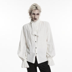 WY-714DQM Mens Gothic Shirts White Ruffled Victorian Style Long Sleeve Blouse