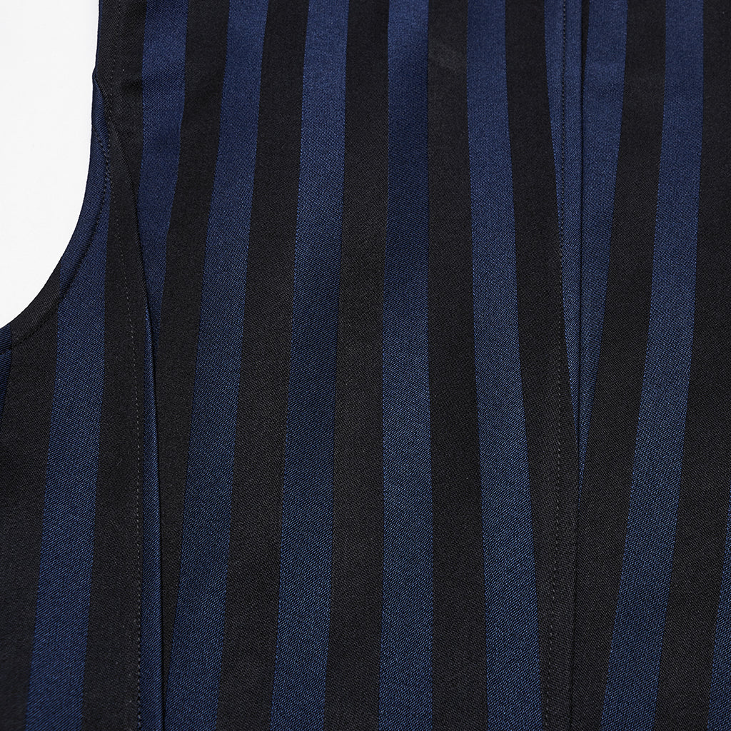 WY-718MJM Mens Gothic Striped Royal Blue Punk Vests Outfit