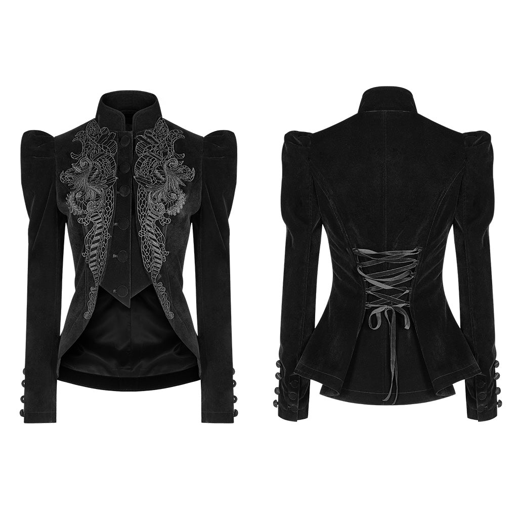 WY-1045LDF Velvet Elegant Gothic Vampire jacket?-??Punk Rave Clothing