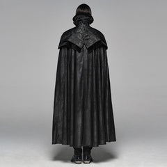 WY-1079DPM Noble Gothic Cloak Velvet Cape Medieval Full-Length Coat black