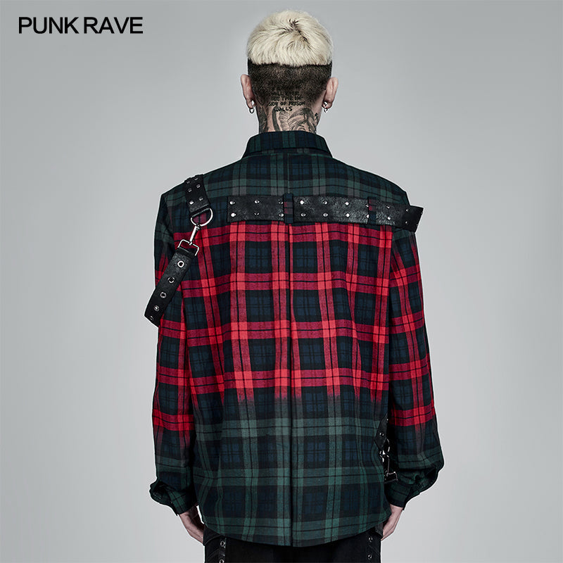 WY-1383CCM Punk Color Plaid Shirt