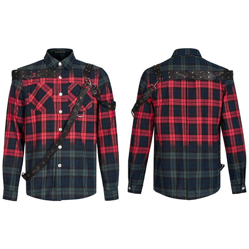 WY-1383CCM Punk Color Plaid Shirt