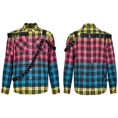 WY-1383CCM Punk Color Plaid Shirt